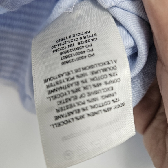 Babaton Aritzia Hadwyn Smocked Cropped Light Blue Women's Sz XXS BLOUSE - Picture 7 of 8